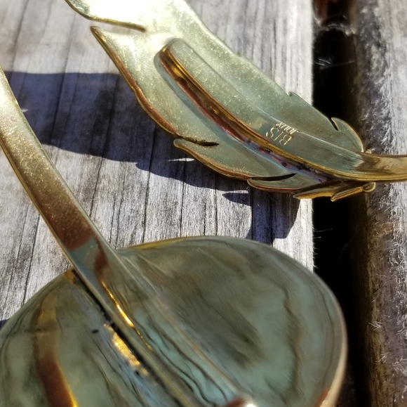 Feather solid brass upper arm armlet cuff brac… - Picture 3 of 7